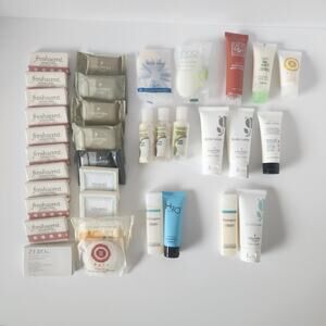 35pc Lot Toiletries Hotel Soap Shampoo Condition Lotion Caps Travel Sample Size